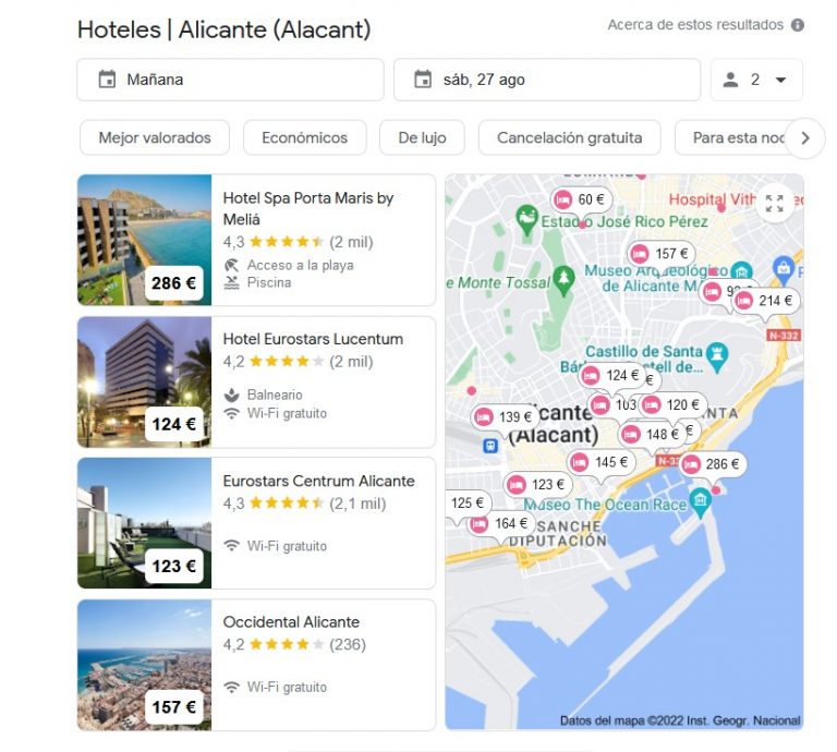 búsqueda de hoteles en Alicante